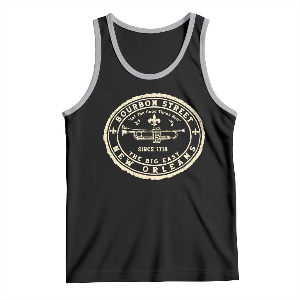 New Orleans Bourbon Street The Big Easy Tank Top Let The Good Times Roll TS11 Black Athletic Heather Print Your Wear
