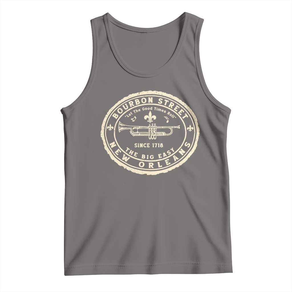 New Orleans Bourbon Street The Big Easy Tank Top Let The Good Times Roll TS11 Deep Heather Print Your Wear