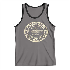 New Orleans Bourbon Street The Big Easy Tank Top Let The Good Times Roll TS11 Deep Heather Black Print Your Wear