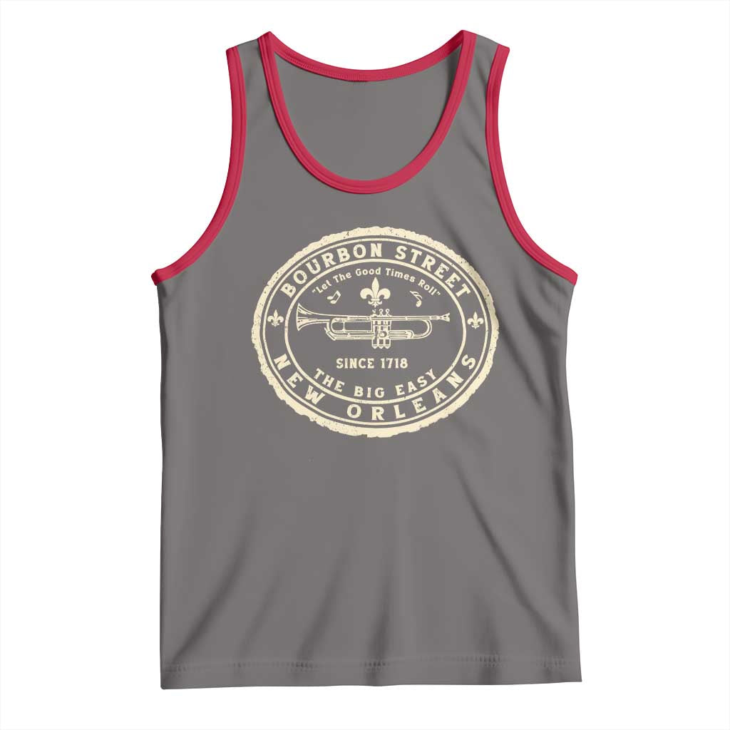 New Orleans Bourbon Street The Big Easy Tank Top Let The Good Times Roll TS11 Deep Heather Red Print Your Wear