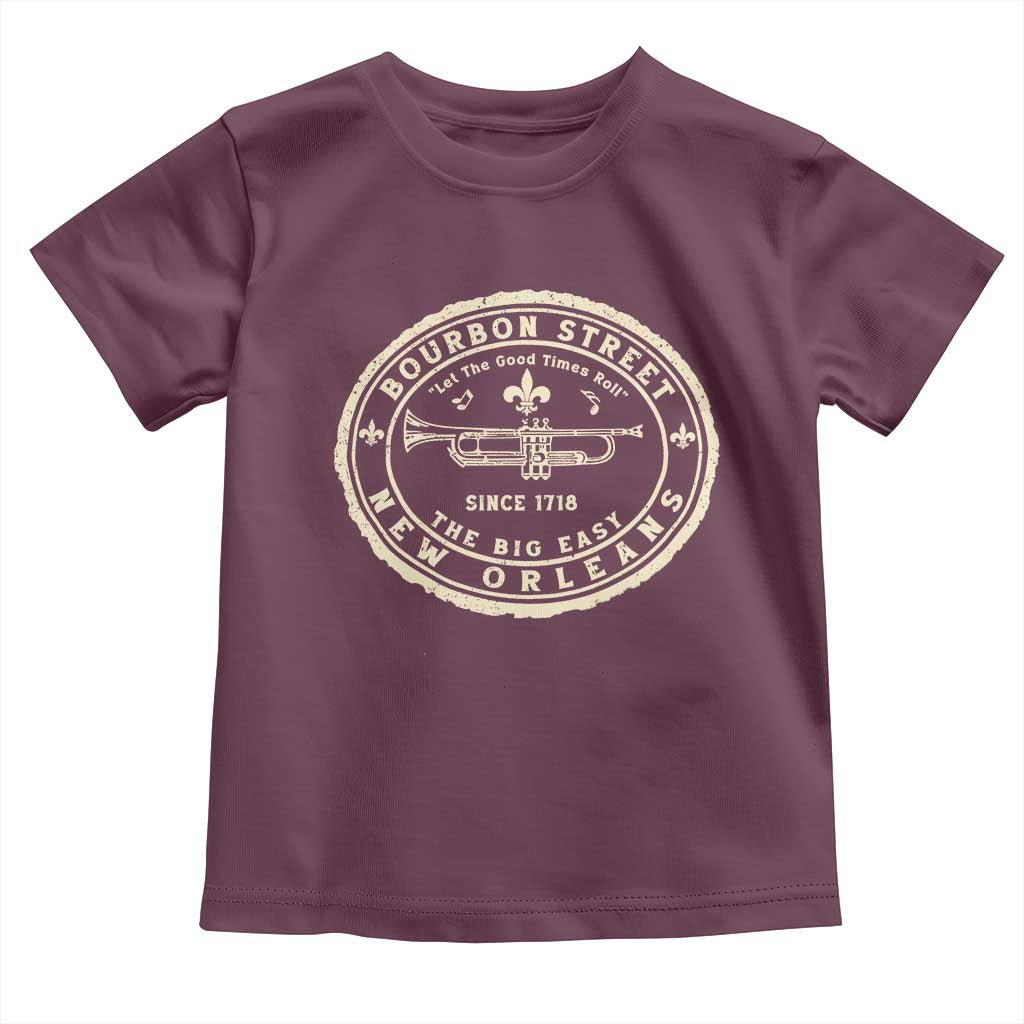 New Orleans Bourbon Street The Big Easy Toddler T Shirt Let The Good Times Roll TS11 Maroon Print Your Wear