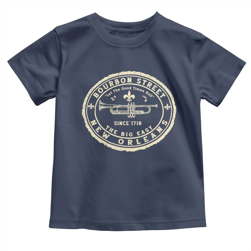 New Orleans Bourbon Street The Big Easy Toddler T Shirt Let The Good Times Roll TS11 Navy Print Your Wear