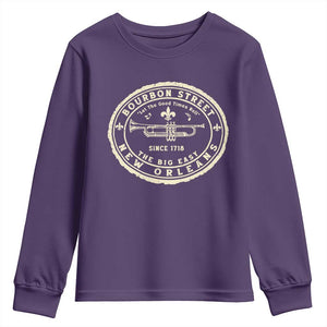 New Orleans Bourbon Street The Big Easy Youth Sweatshirt Let The Good Times Roll TS11 Purple Print Your Wear