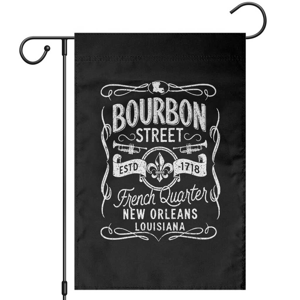 Bourbon Street French Quarter New Orleans Vintage Scrollwork Garden Flag TS11 Black Print Your Wear