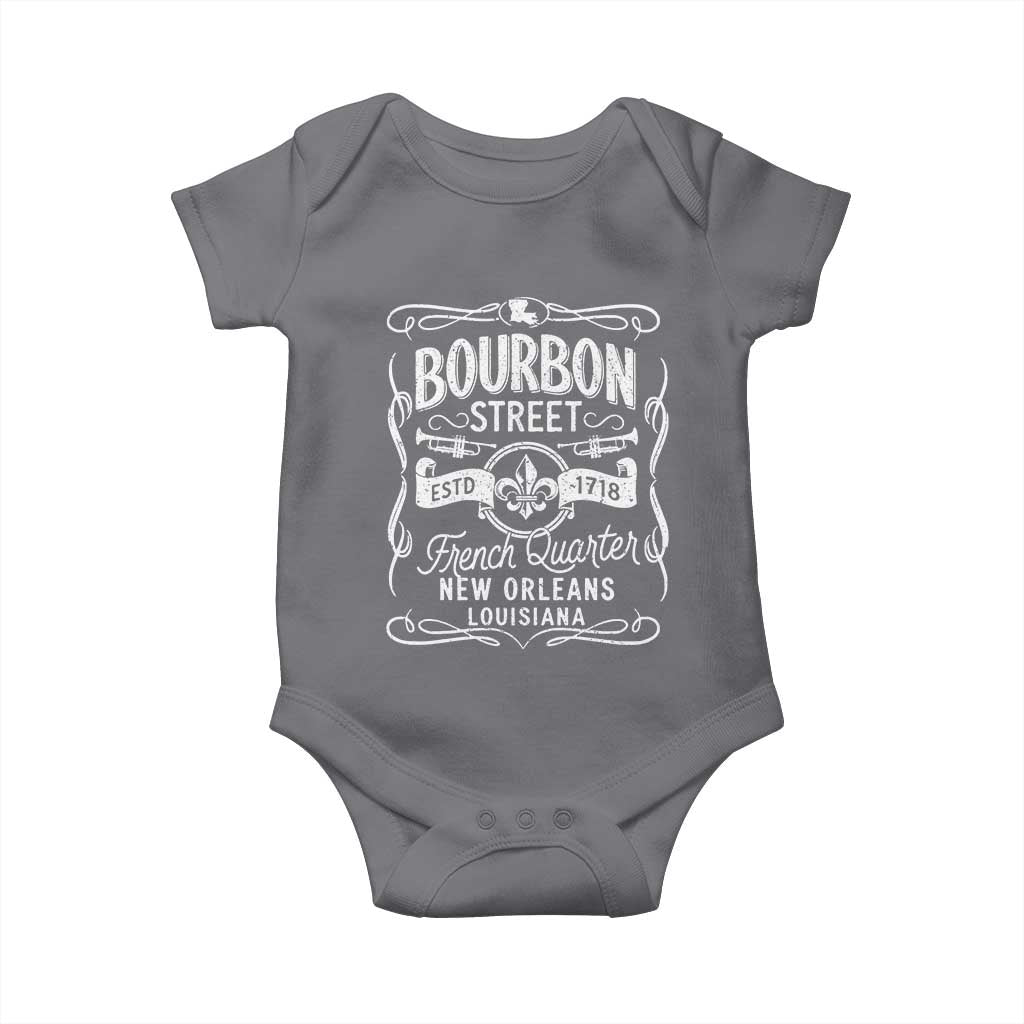 Bourbon Street French Quarter New Orleans Vintage Scrollwork Baby Onesie TS11 Charcoal Print Your Wear