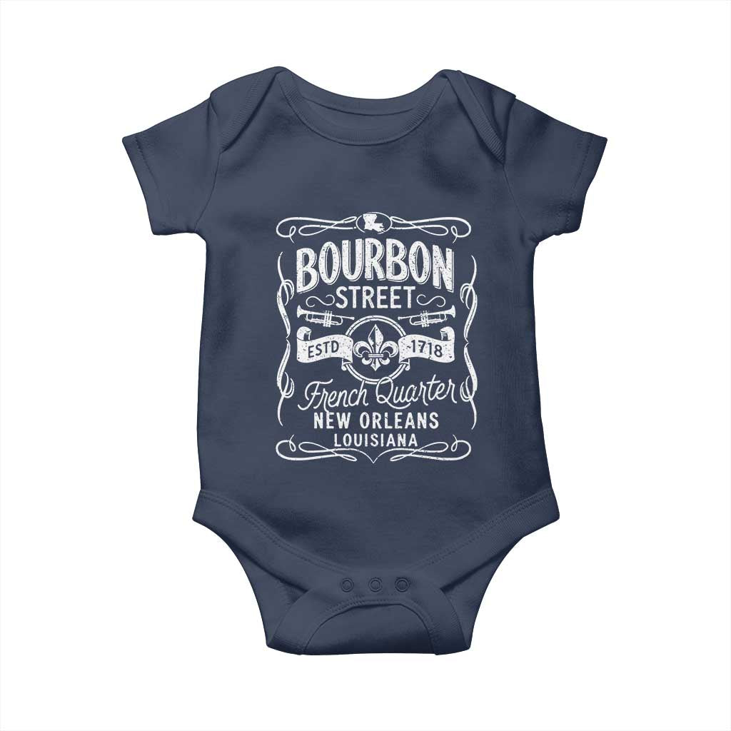 Bourbon Street French Quarter New Orleans Vintage Scrollwork Baby Onesie TS11 Navy Print Your Wear