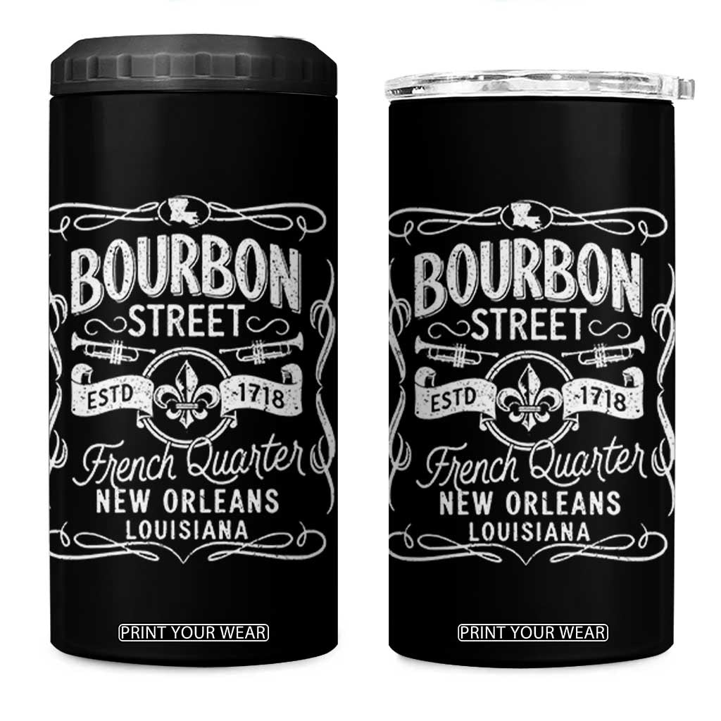 Bourbon Street French Quarter New Orleans Vintage Scrollwork 4 in 1 Can Cooler Tumbler TS11 One Size: 16 oz Black Print Your Wear