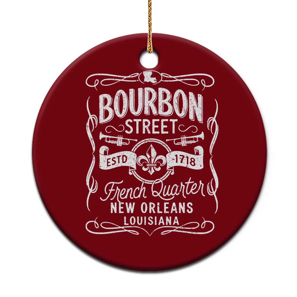 Bourbon Street French Quarter New Orleans Vintage Scrollwork Ceramic Ornament TS11 1pc Red Print Your Wear