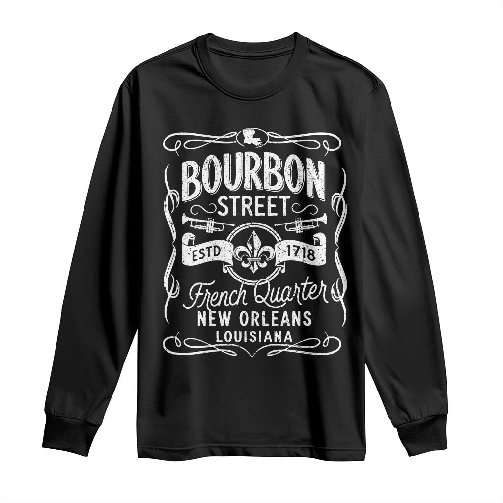 Bourbon Street French Quarter New Orleans Vintage Scrollwork Long Sleeve Shirt TS11 Black Print Your Wear