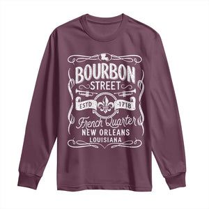 Bourbon Street French Quarter New Orleans Vintage Scrollwork Long Sleeve Shirt TS11 Maroon Print Your Wear