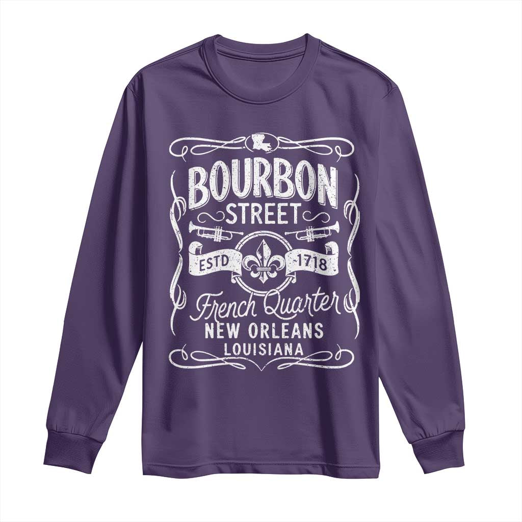 Bourbon Street French Quarter New Orleans Vintage Scrollwork Long Sleeve Shirt TS11 Purple Print Your Wear