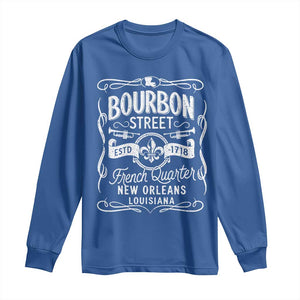 Bourbon Street French Quarter New Orleans Vintage Scrollwork Long Sleeve Shirt TS11 Royal Blue Print Your Wear