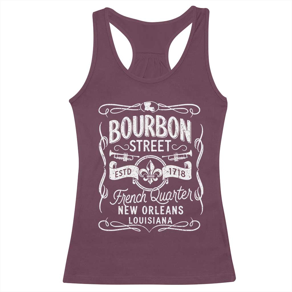 Bourbon Street French Quarter New Orleans Vintage Scrollwork Racerback Tank Top TS11 Maroon Print Your Wear