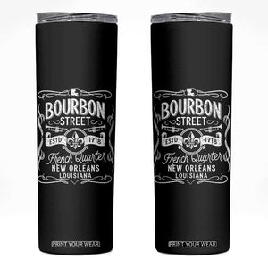 Bourbon Street French Quarter New Orleans Vintage Scrollwork Skinny Tumbler TS11 Black Print Your Wear