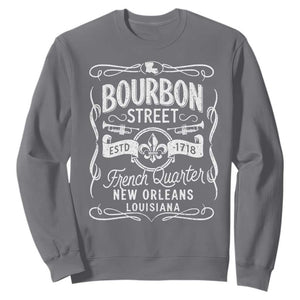Bourbon Street French Quarter New Orleans Vintage Scrollwork Sweatshirt TS11 Charcoal Print Your Wear