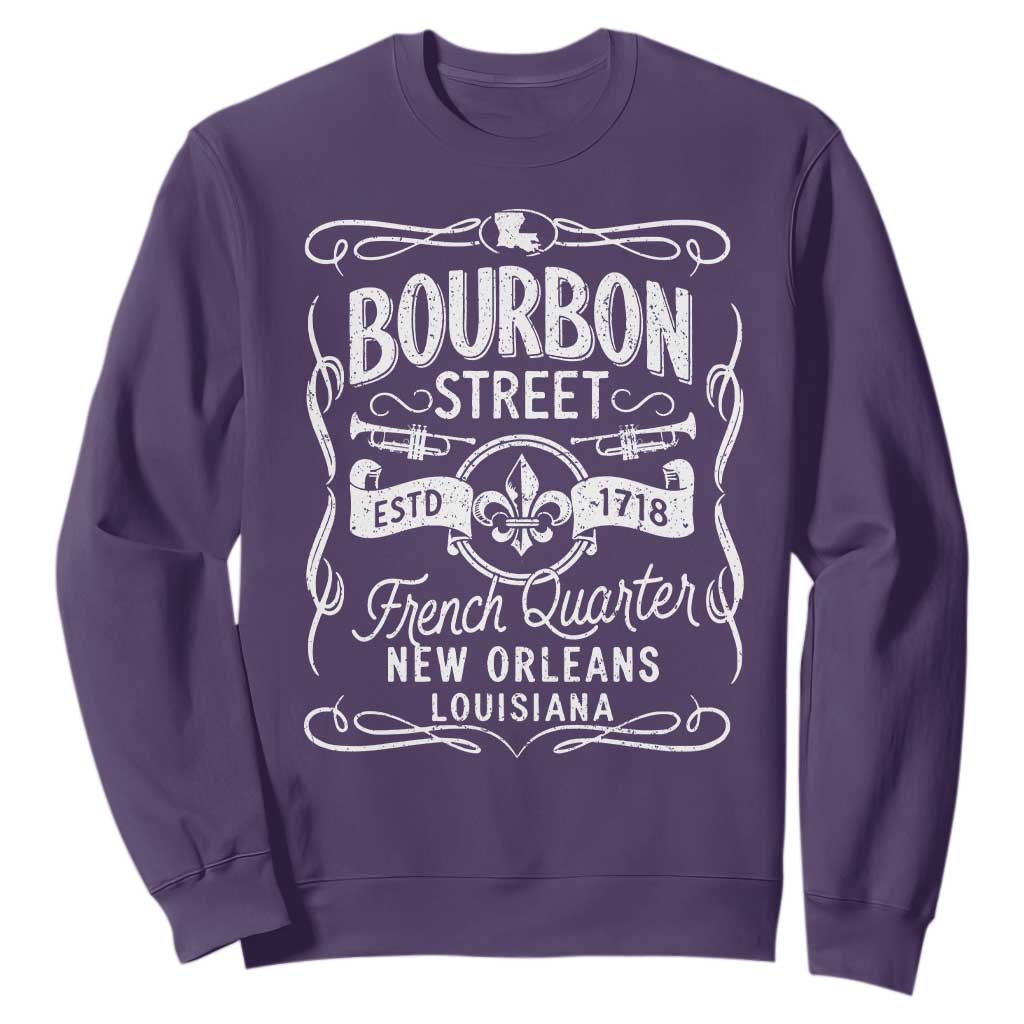 Bourbon Street French Quarter New Orleans Vintage Scrollwork Sweatshirt TS11 Purple Print Your Wear