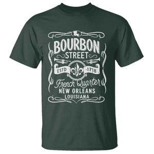 Bourbon Street French Quarter New Orleans Vintage Scrollwork T Shirt TS11 Dark Forest Green Print Your Wear