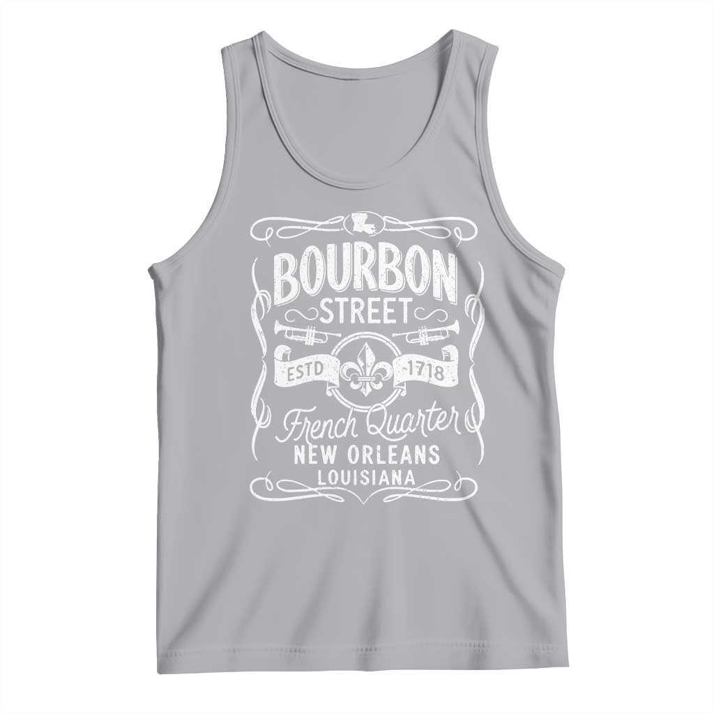 Bourbon Street French Quarter New Orleans Vintage Scrollwork Tank Top TS11 Athletic Heather Print Your Wear
