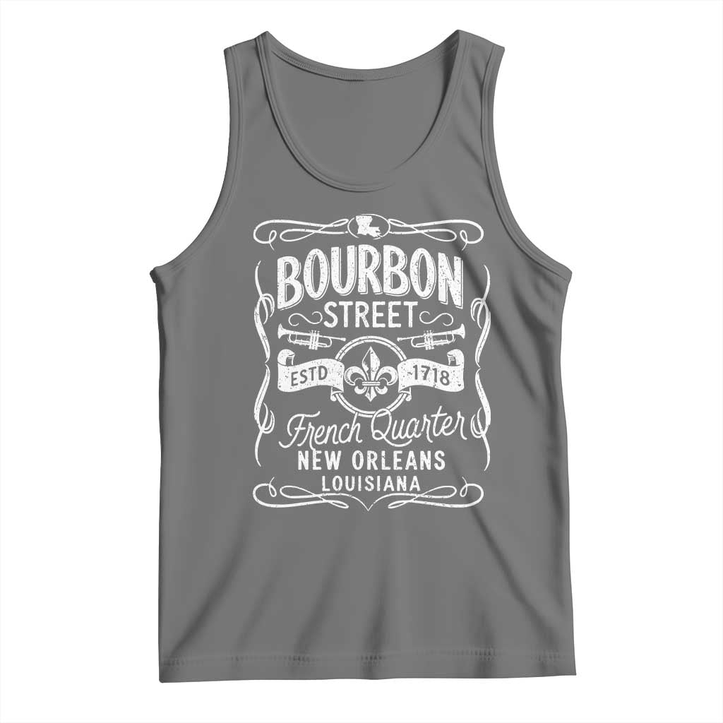 Bourbon Street French Quarter New Orleans Vintage Scrollwork Tank Top TS11 Black Heather Print Your Wear