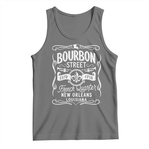 Bourbon Street French Quarter New Orleans Vintage Scrollwork Tank Top TS11 Black Heather Print Your Wear