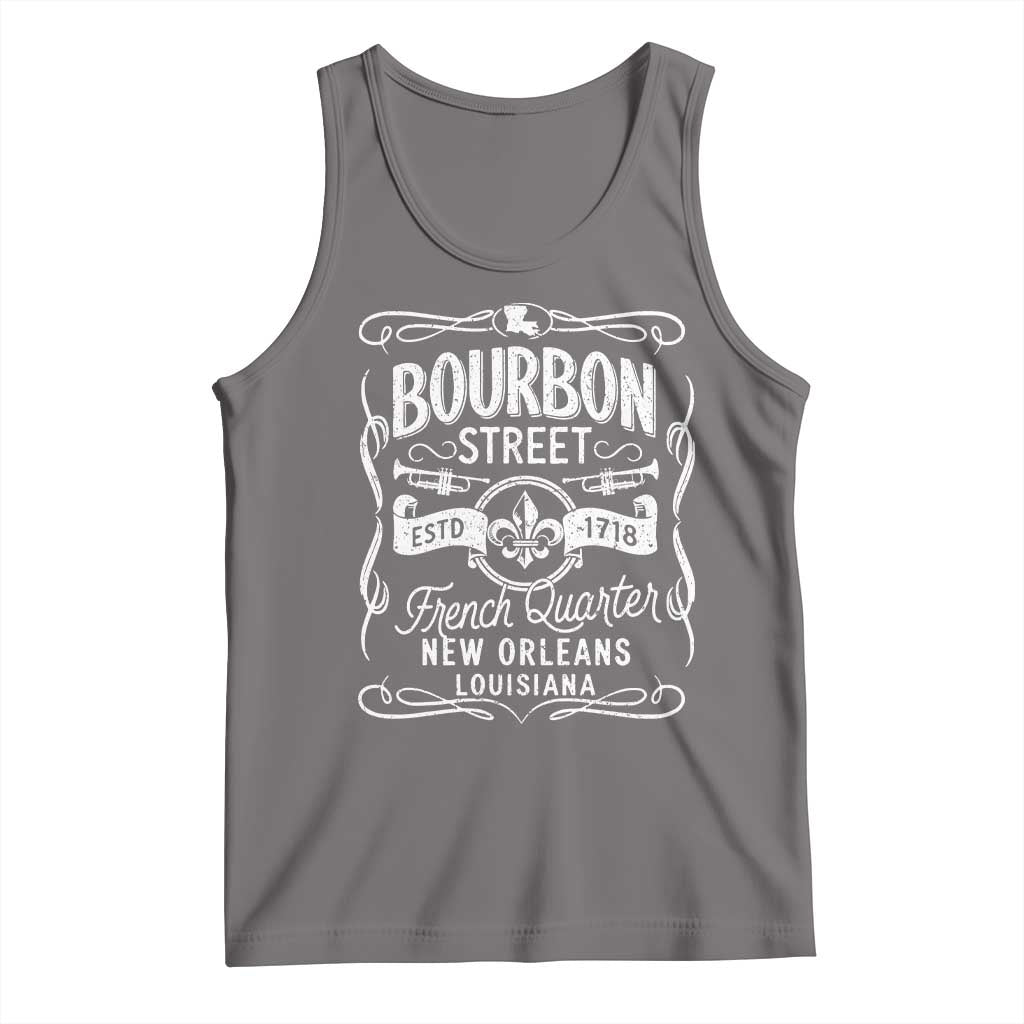 Bourbon Street French Quarter New Orleans Vintage Scrollwork Tank Top TS11 Deep Heather Print Your Wear