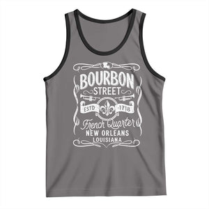 Bourbon Street French Quarter New Orleans Vintage Scrollwork Tank Top TS11 Deep Heather Black Print Your Wear