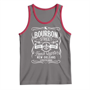 Bourbon Street French Quarter New Orleans Vintage Scrollwork Tank Top TS11 Deep Heather Red Print Your Wear