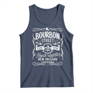 Bourbon Street French Quarter New Orleans Vintage Scrollwork Tank Top TS11 Navy Print Your Wear