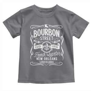 Bourbon Street French Quarter New Orleans Vintage Scrollwork Toddler T Shirt TS11 Charcoal Print Your Wear