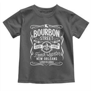 Bourbon Street French Quarter New Orleans Vintage Scrollwork Toddler T Shirt TS11 Dark Heather Print Your Wear