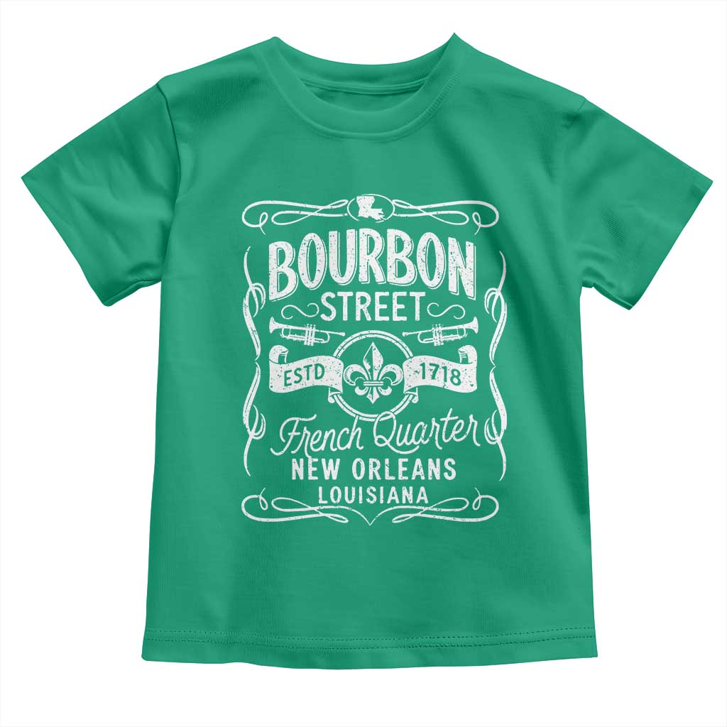 Bourbon Street French Quarter New Orleans Vintage Scrollwork Toddler T Shirt TS11 Irish Green Print Your Wear