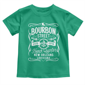 Bourbon Street French Quarter New Orleans Vintage Scrollwork Toddler T Shirt TS11 Irish Green Print Your Wear