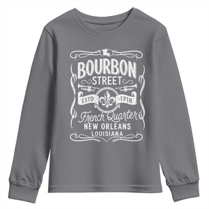 Bourbon Street French Quarter New Orleans Vintage Scrollwork Youth Sweatshirt TS11 Charcoal Print Your Wear