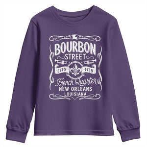 Bourbon Street French Quarter New Orleans Vintage Scrollwork Youth Sweatshirt TS11 Purple Print Your Wear