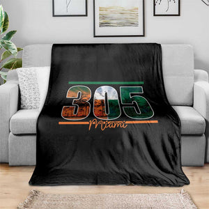 305 Miami Throw Blanket Area Code Florida FL Vintage Palm Trees TS11 Print Your Wear