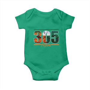 305 Miami Baby Onesie Area Code Florida FL Vintage Palm Trees TS11 Irish Green Print Your Wear