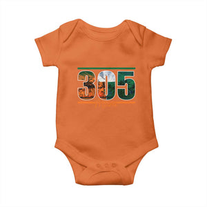 305 Miami Baby Onesie Area Code Florida FL Vintage Palm Trees TS11 Orange Print Your Wear