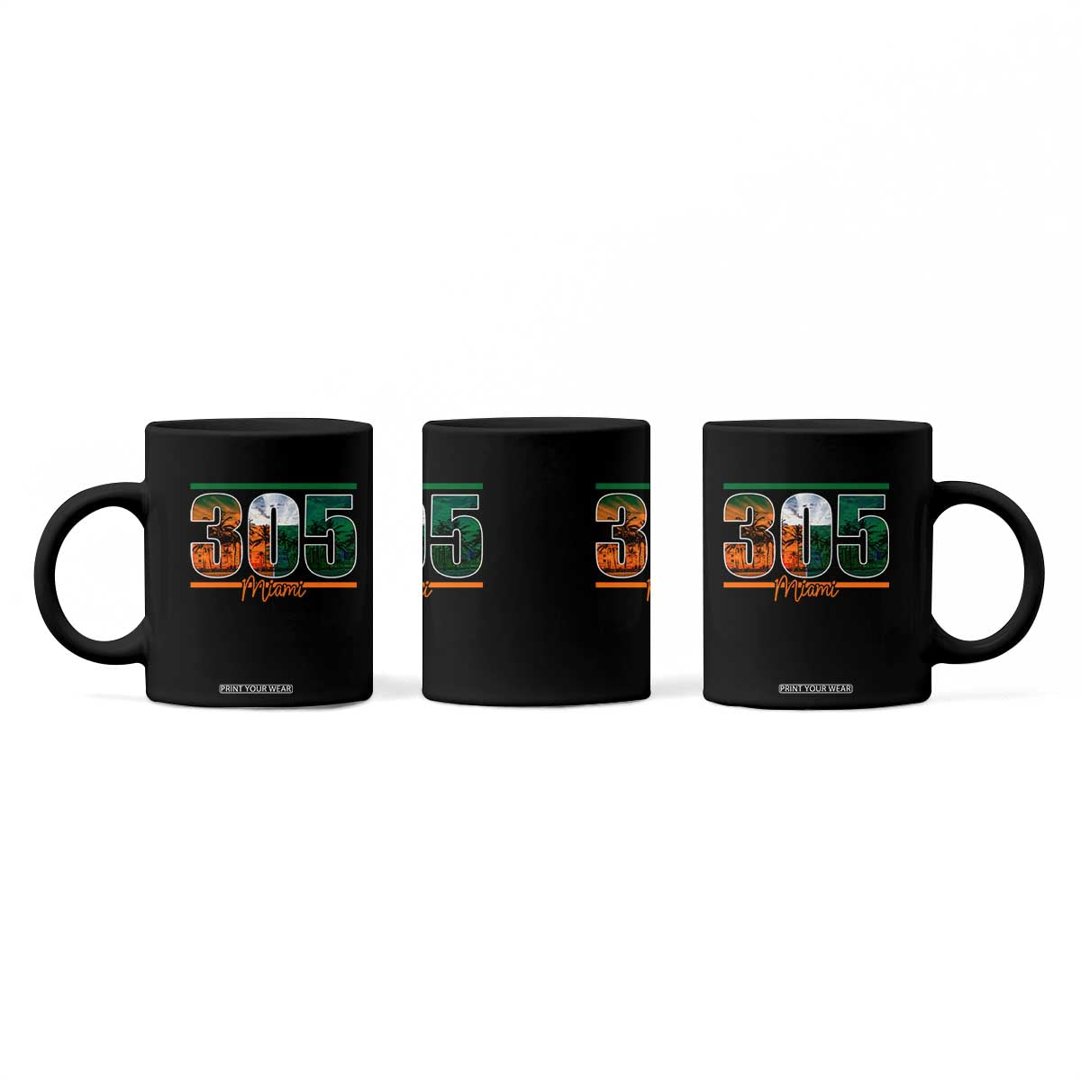 305 Miami Coffee Mug Area Code Florida FL Vintage Palm Trees TS11 Print Your Wear