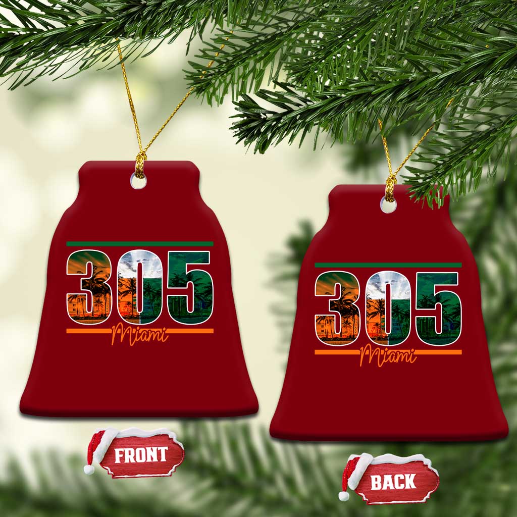 305 Miami Ceramic Ornament Area Code Florida FL Vintage Palm Trees TS11 Print Your Wear