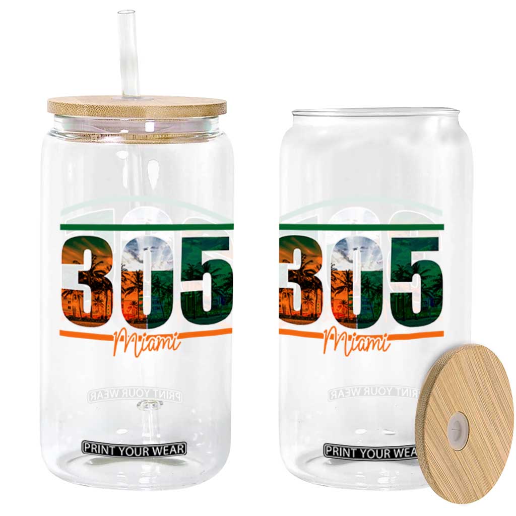 305 Miami Glass Can Area Code Florida FL Vintage Palm Trees TS11 Print Your Wear