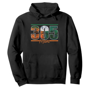 305 Miami Hoodie Area Code Florida FL Vintage Palm Trees TS11 Black Print Your Wear