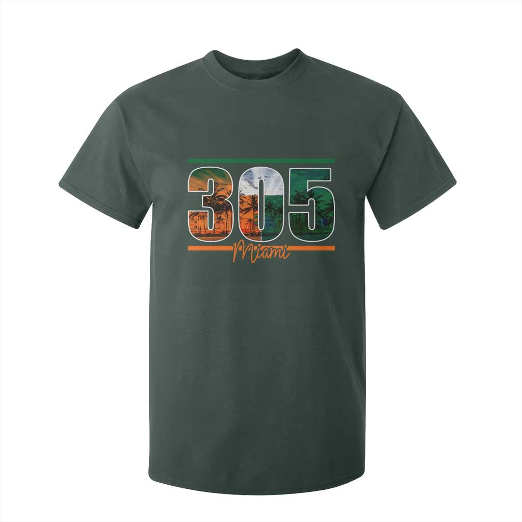 305 Miami T Shirt For Kid Area Code Florida FL Vintage Palm Trees TS11 Dark Forest Green Print Your Wear