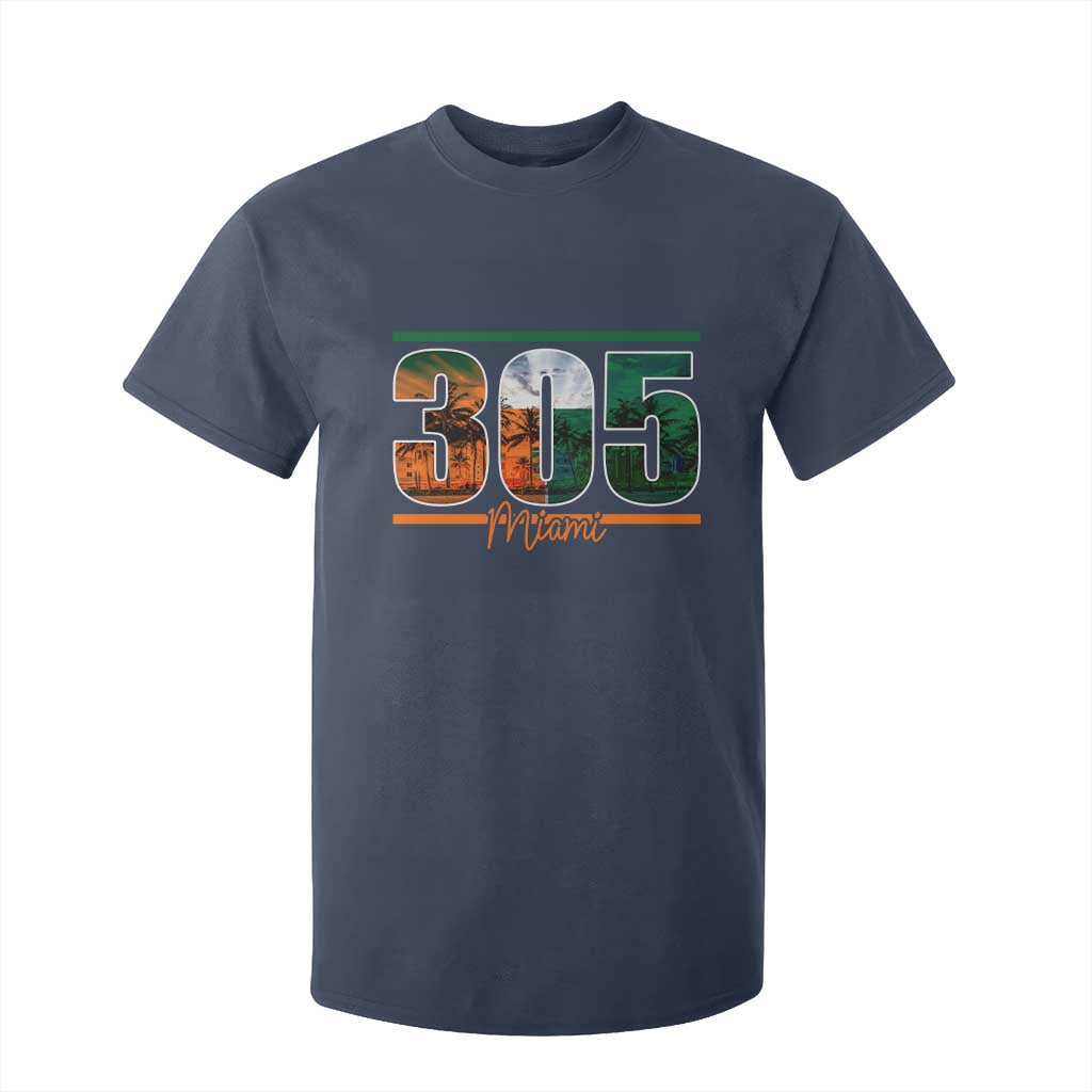 305 Miami T Shirt For Kid Area Code Florida FL Vintage Palm Trees TS11 Navy Print Your Wear