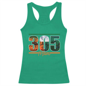 305 Miami Racerback Tank Top Area Code Florida FL Vintage Palm Trees TS11 Irish Green Print Your Wear