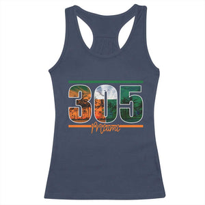 305 Miami Racerback Tank Top Area Code Florida FL Vintage Palm Trees TS11 Navy Print Your Wear