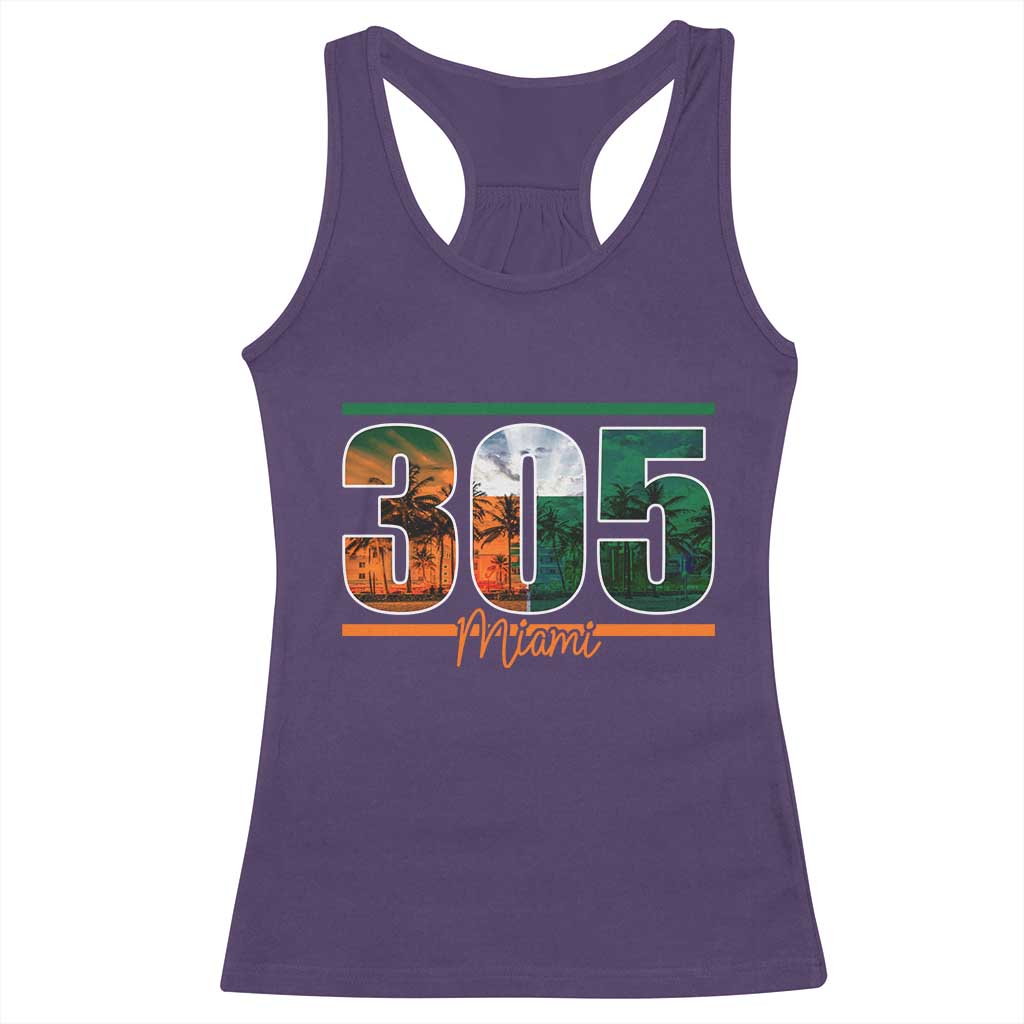 305 Miami Racerback Tank Top Area Code Florida FL Vintage Palm Trees TS11 Purple Print Your Wear