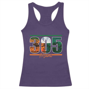 305 Miami Racerback Tank Top Area Code Florida FL Vintage Palm Trees TS11 Purple Print Your Wear