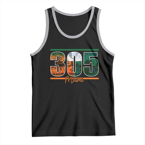 305 Miami Tank Top Area Code Florida FL Vintage Palm Trees TS11 Black Athletic Heather Print Your Wear