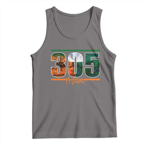 305 Miami Tank Top Area Code Florida FL Vintage Palm Trees TS11 Deep Heather Print Your Wear