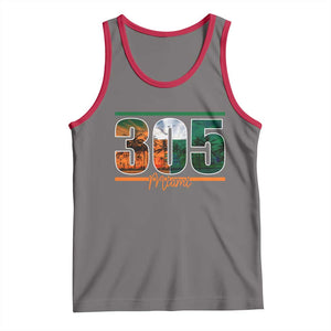 305 Miami Tank Top Area Code Florida FL Vintage Palm Trees TS11 Deep Heather Red Print Your Wear